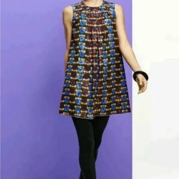 Anna Sui for Target Retro Metallic Mini Shift Dress Size 1X - Picture 3 of 9